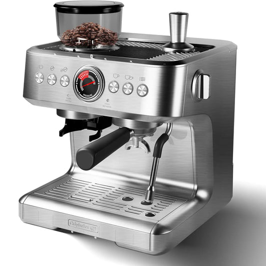 Acekool Espresso Machine With Built In Grinder And Steam Wand