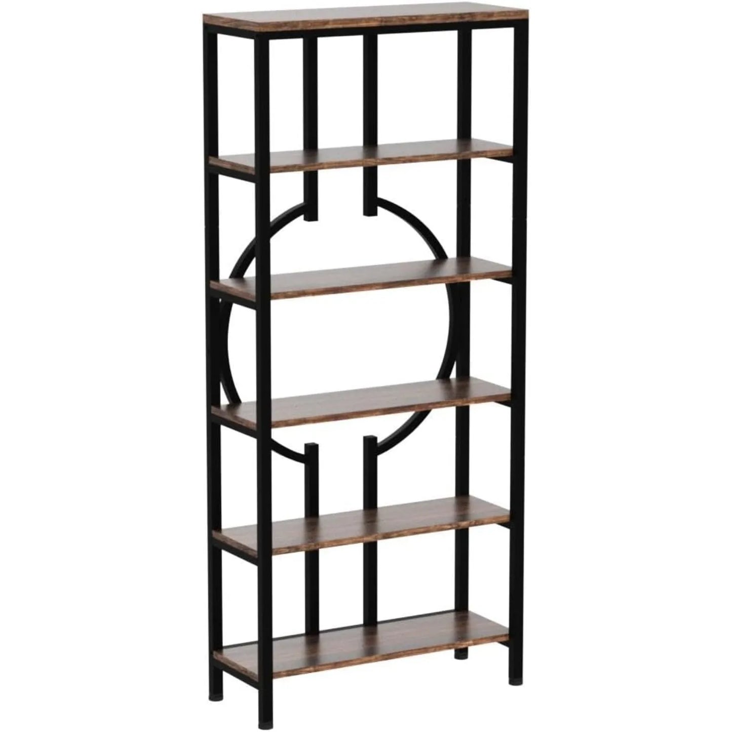 Little Tree Industrial Bookshelf Etagere 6 Tier For Living Room
