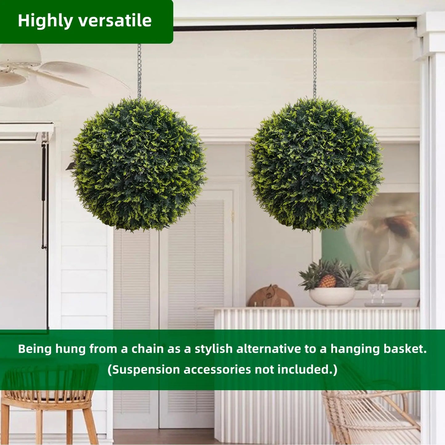 StudysetCN Topiary Balls Outdoor Garden Decor Artificial Set Of 2