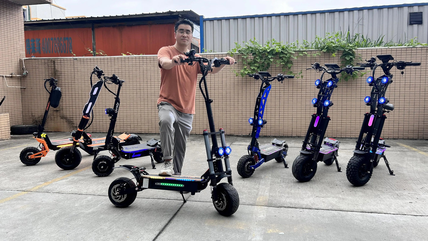 6000W Dual Motor Folding Electric Scooter With Seat And Hydraulics