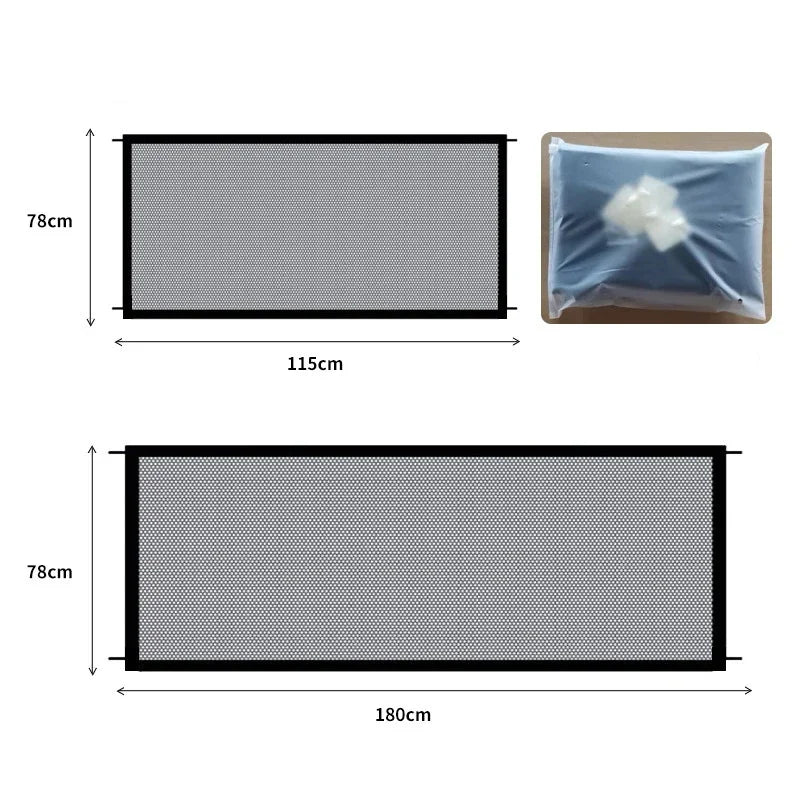 Dog Barrier Fence Playpen With 4 Hooks Foldable Mesh Gate