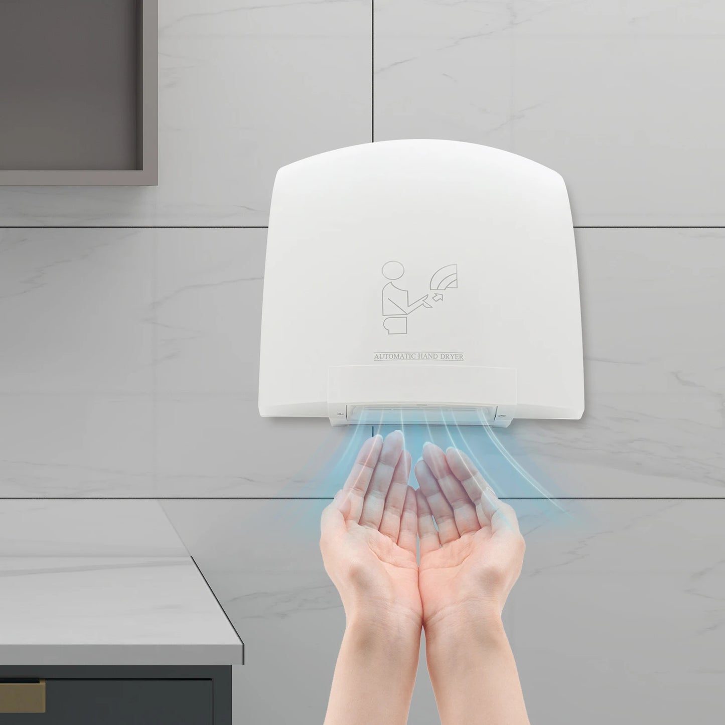 Bymaocar Infrared Sensor Hand Dryer 1200W Dual Temp