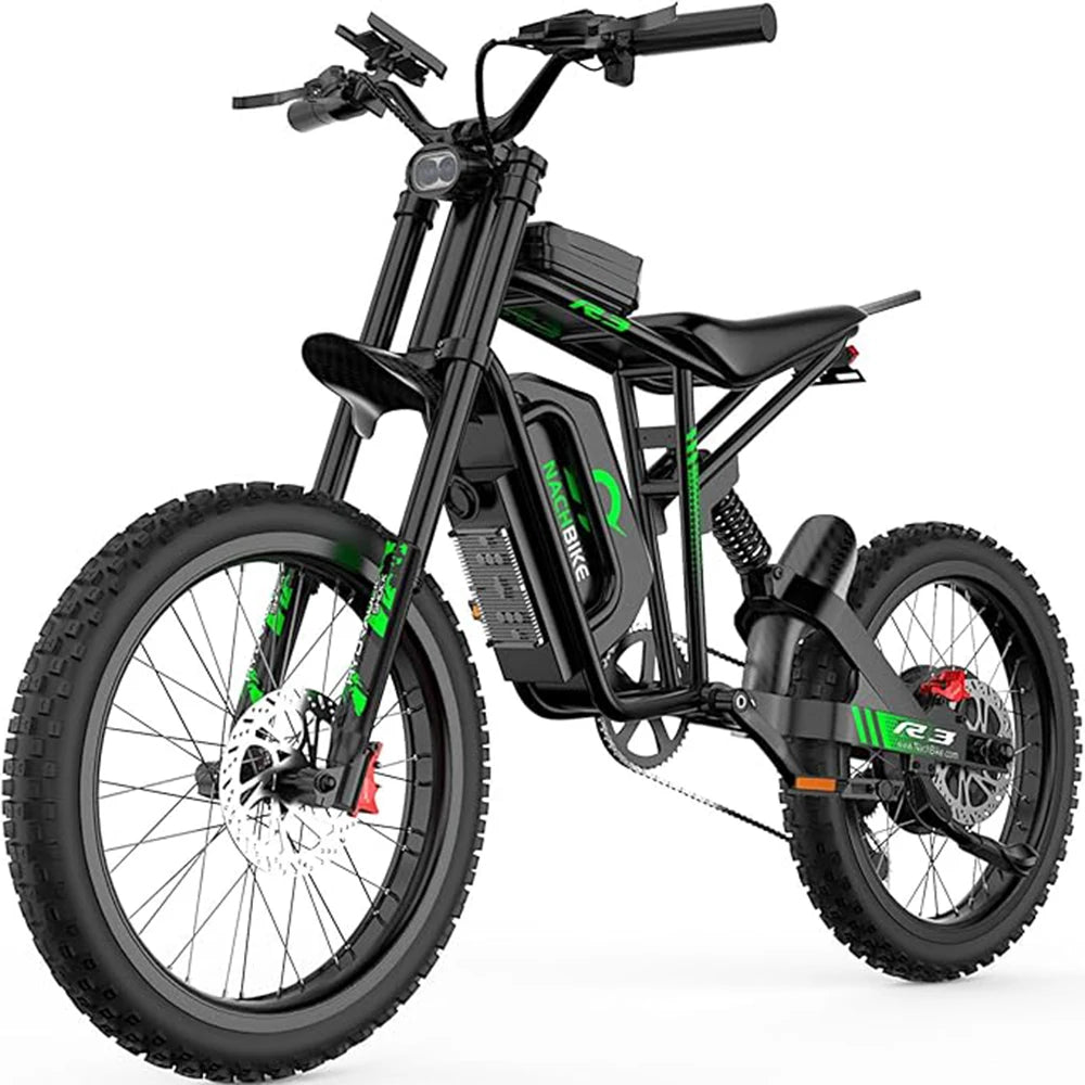 Electric Dirt Bike 6000W 60V 25Ah With Full Suspension Brakes