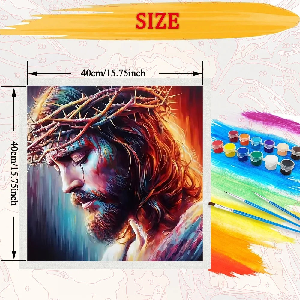 Region Jesus Paint By Numbers For Adult Diy Art Craft Kit HandPainted On Canvas Valentines Gift Religious Home Decor