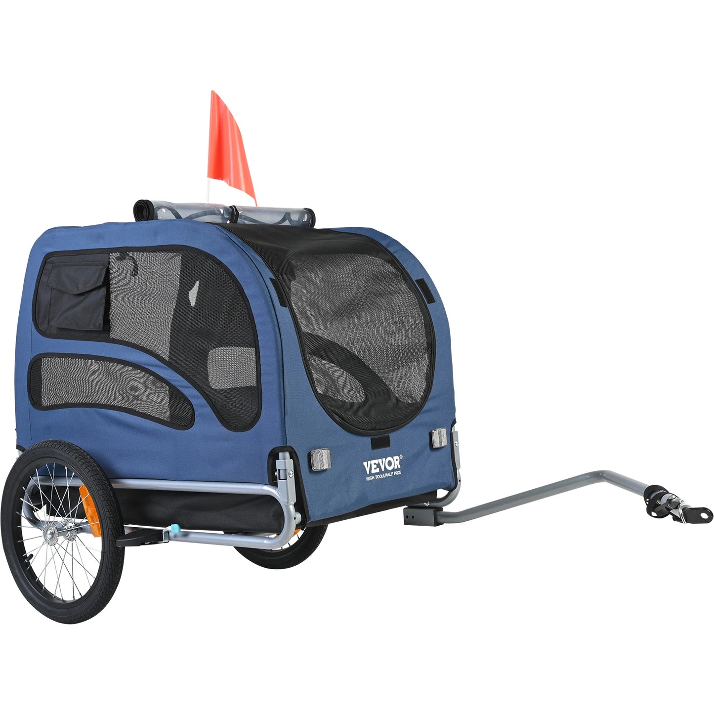 Pet Cart Bicycle Carrier Dog Trailer With Coupler Reflectors Flag 100 Lbs