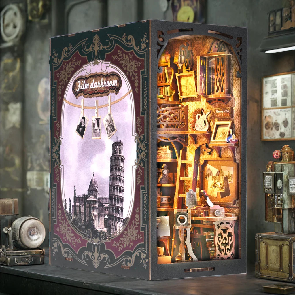 DIY Book Nook Kit Wooden Miniature House For Bookshelf Decor