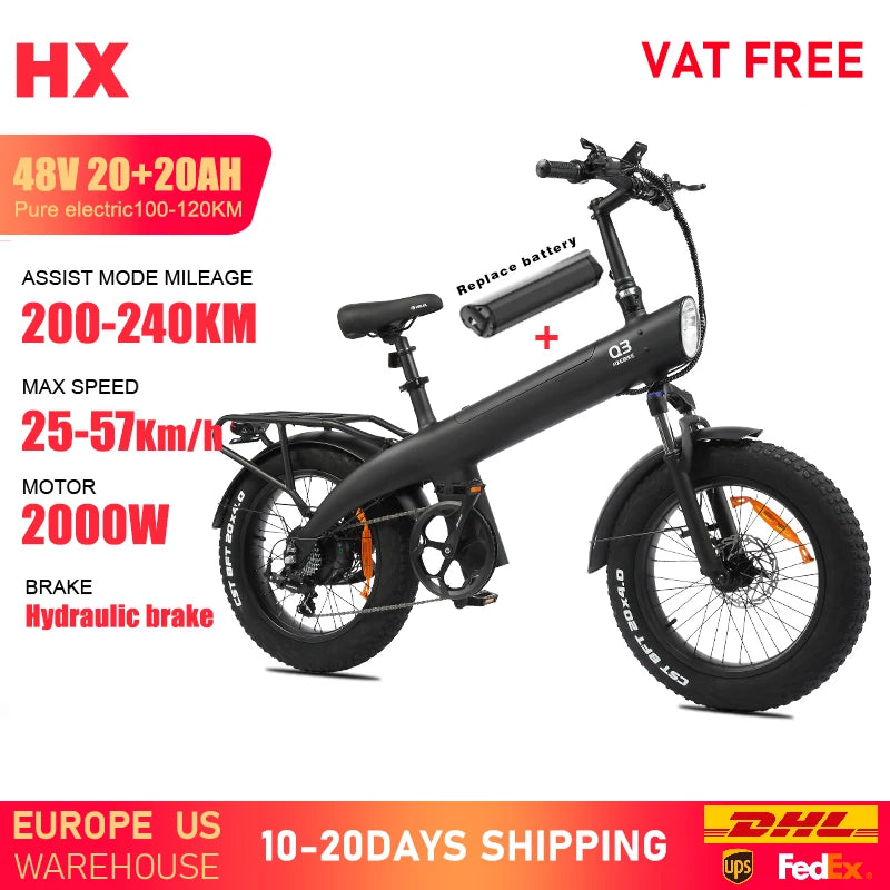 HX Q3 2000W Electric Bike 48V 20Ah Fat Tire OffRoad