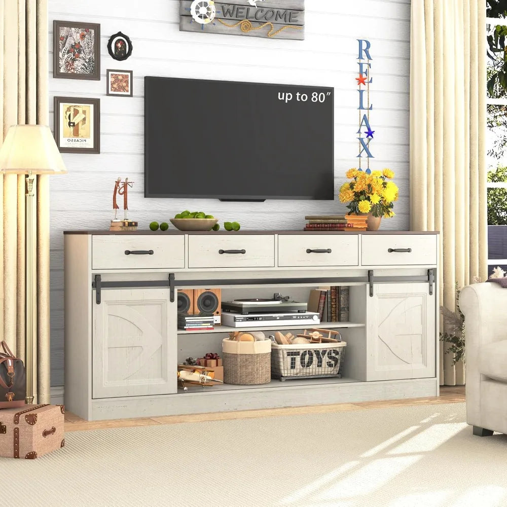Guangbai Modern Farmhouse Sideboard Buffet With Storage Sliding Doors