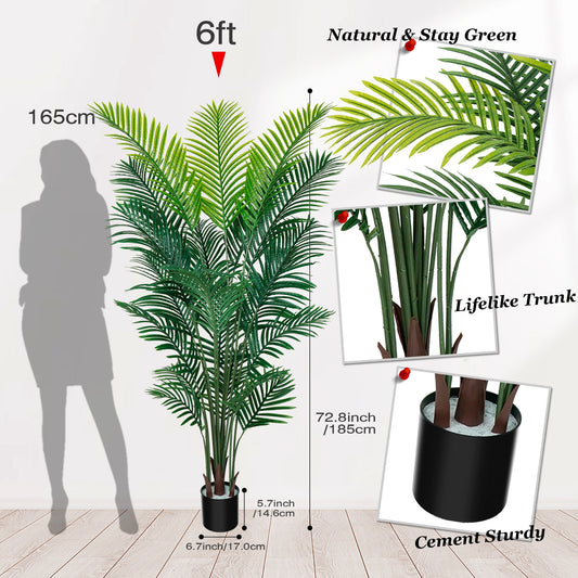 Olitree Artificial Areca Palm Tree In Pot For Office Decor