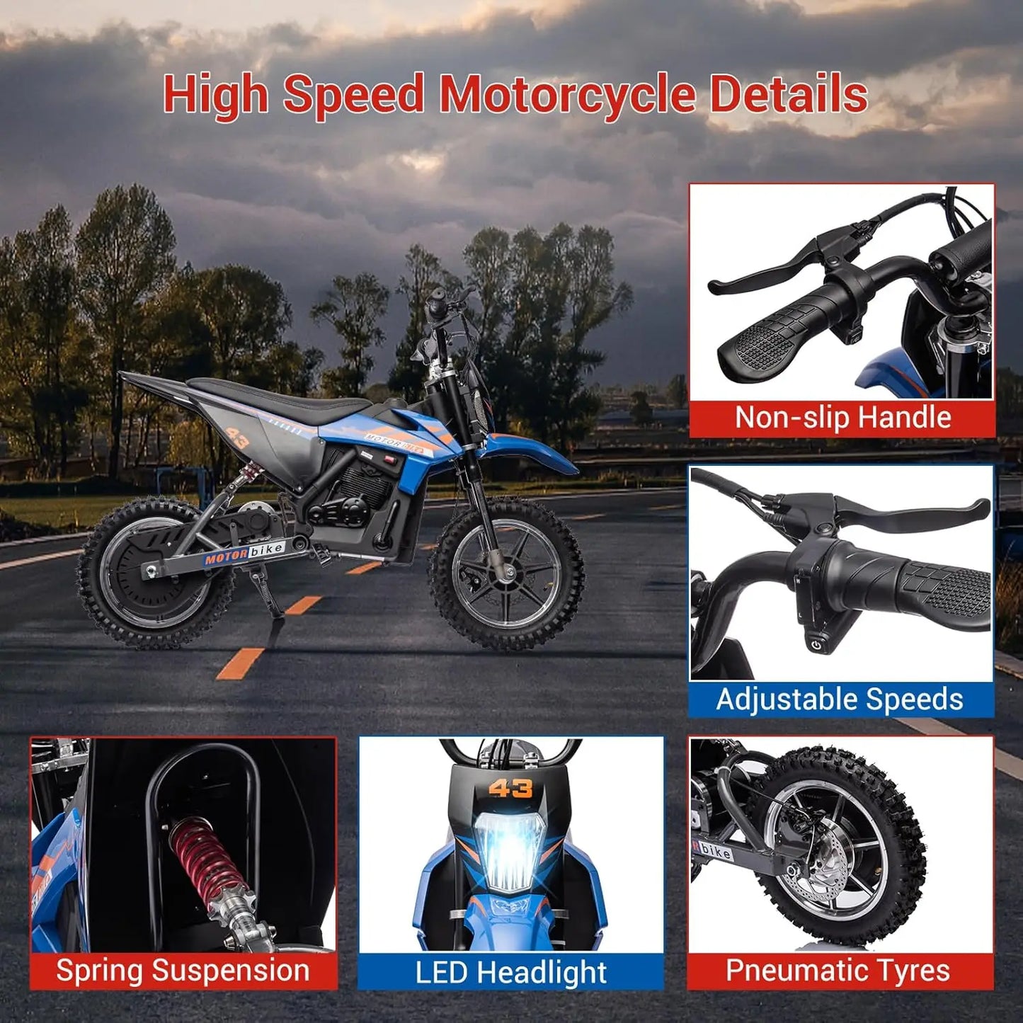 HiMISS 36V Electric Dirt Bike For Kids Ride On Toy