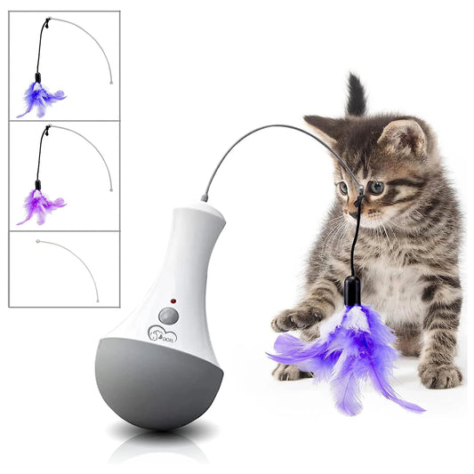 Cat Interactive Feather Toy For Kitten Indoor Play Teaser Gift