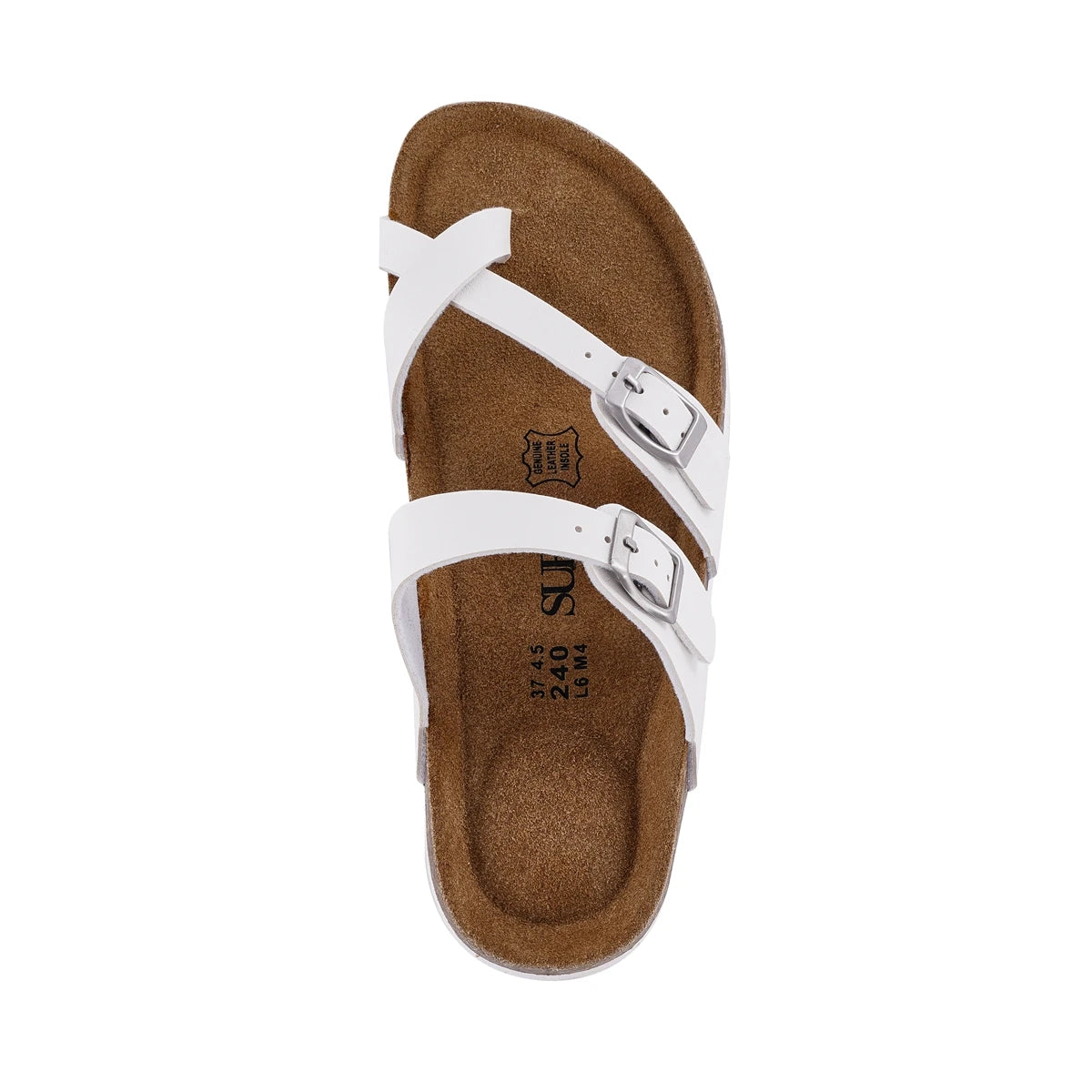 Natural Leather Outdoor Buckle Sandals Non Slip Flip Flops Women