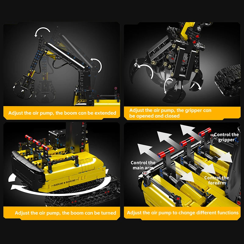 Mould King 17077 Hydraulic Log Grapple Engineering Truck Brick Set