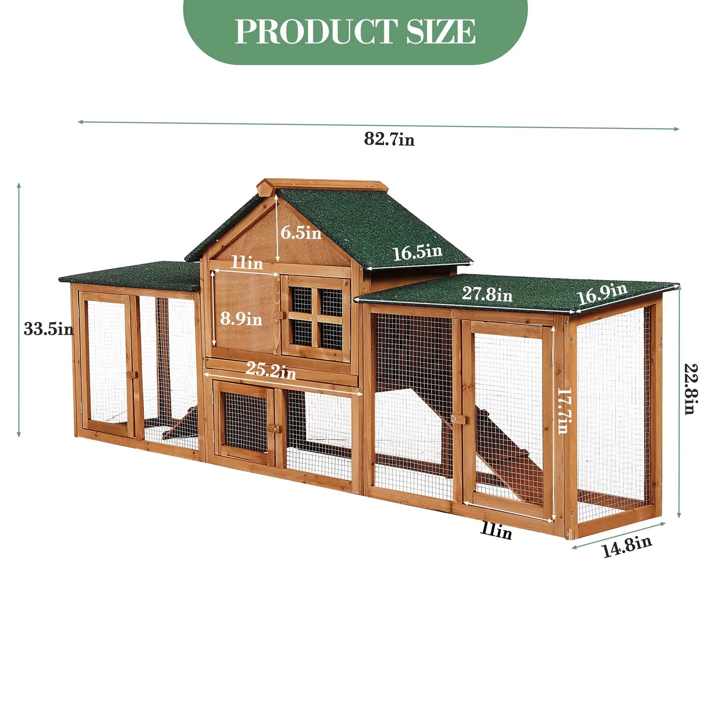 DishyKooker Two Story Wooden Rabbit Hutch With Double Runs
