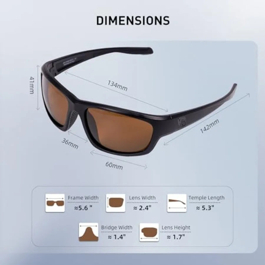Corning Glass Polarized Sunglasses UV400 Anti-Glare, Scratch Resistant, Italian Design for Driving Fishing Outdoor