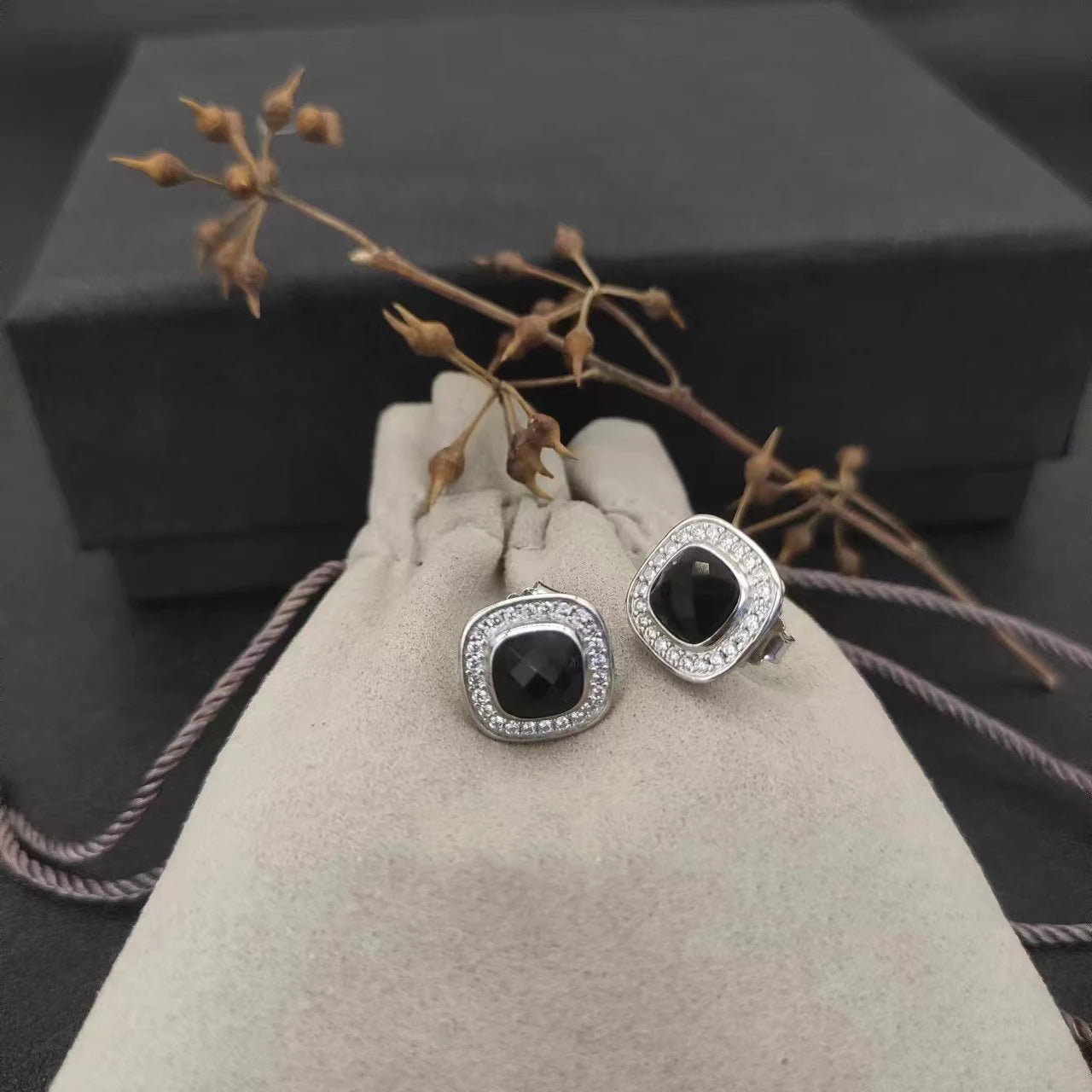 Sterling Silver Zircon Necklace And Earrings Set For Unisex