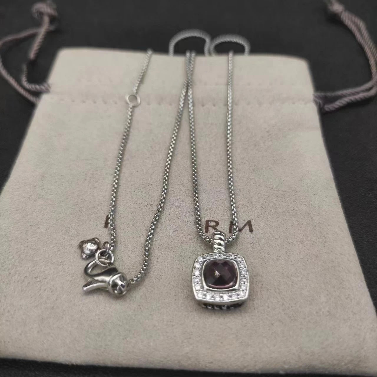 Sterling Silver Zircon Necklace And Earrings Set For Unisex