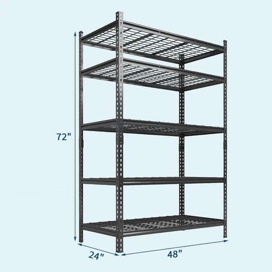 Twister.CK 5-Tier 2000lb Heavy Duty Metal Storage Shelving Unit
