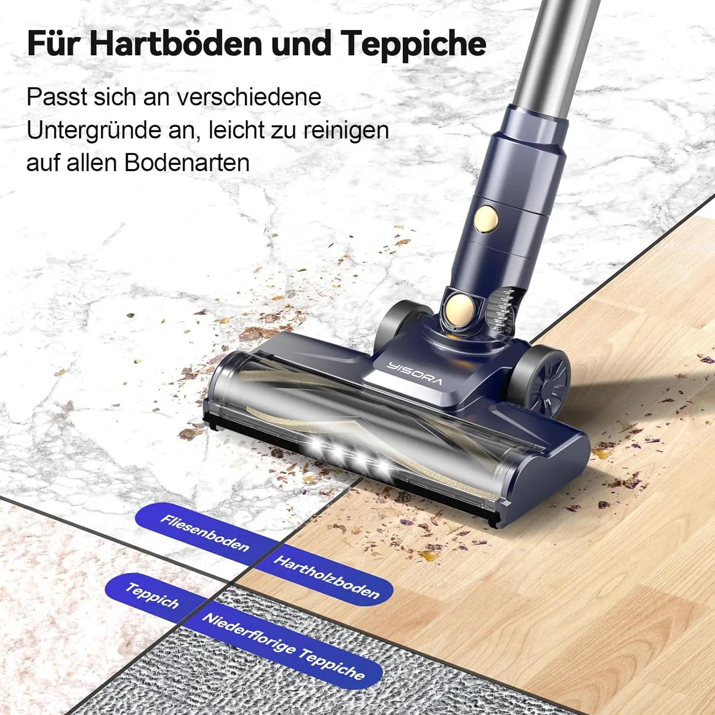 INSE Corded Vacuum Cleaner 600W 23KPa With Dry Floor Mode