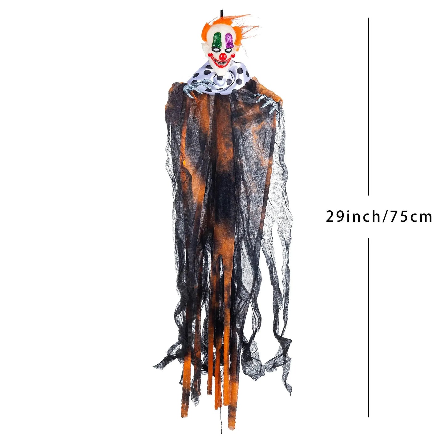 29 inch Tall Hanging Clown Halloween Decorations Outdoor Props Front Porch Party Supplies Garden Yard Lawn Scary Horror