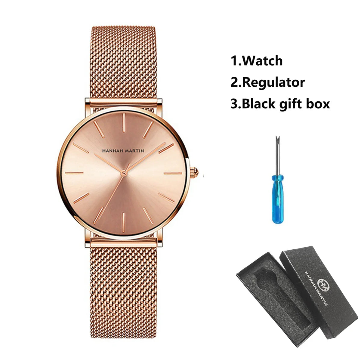 36mm New Women Watches US Local Shipping Rose Gold Black Simple Japan Quartz Ladies Stainless Steel Ultra Thin Waterproof Watch
