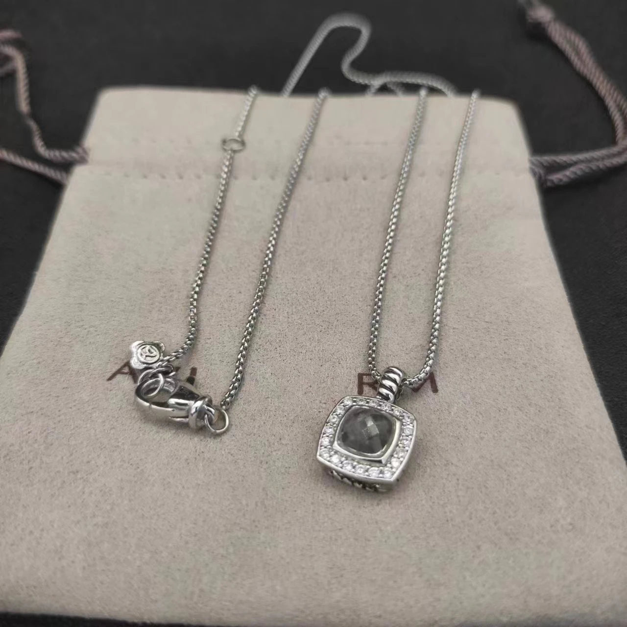 Sterling Silver Zircon Necklace And Earrings Set For Unisex