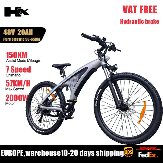 Huanci HX Q5 2000W Electric Mountain Ebike 57kmh Removable Battery