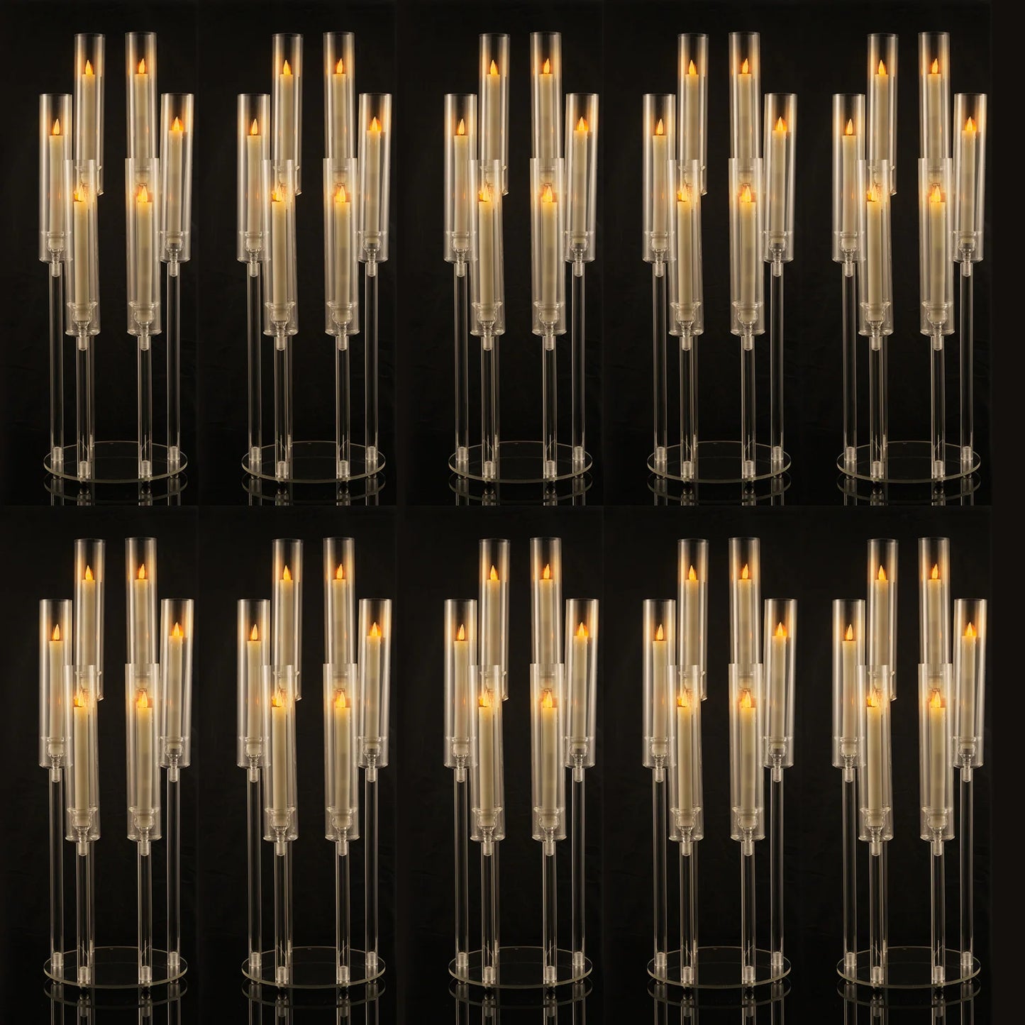 VINCIGANT 6 Arm Acrylic Candelabras Candlestick Holder Set