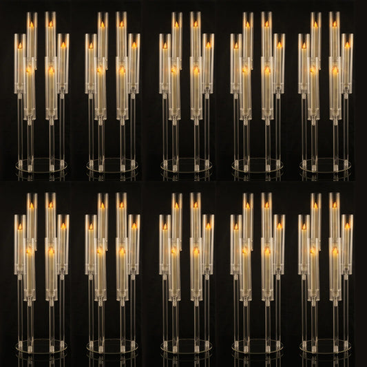 VINCIGANT 6 Arm Acrylic Candelabras Candlestick Holder Set