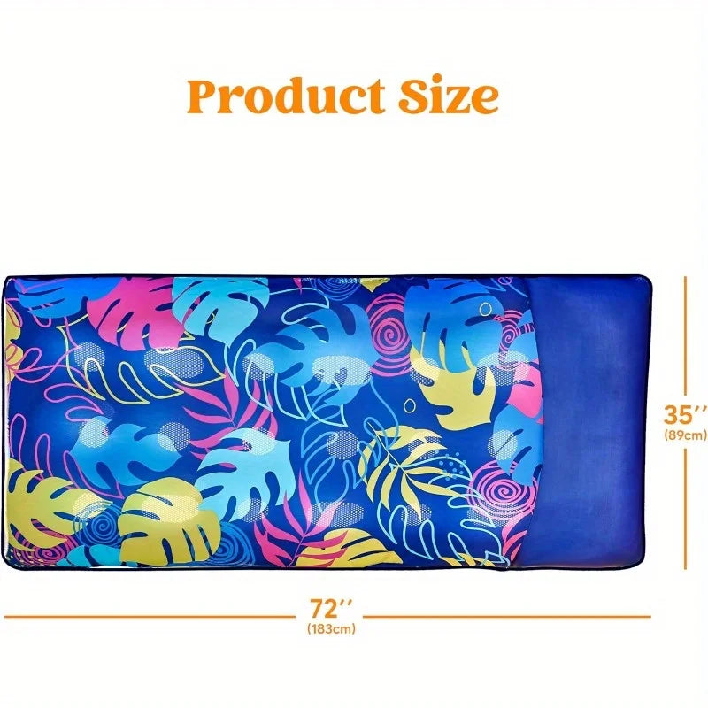 JOYIN Fabric Covered Pool Inflatable Floats Raft  Mat Lounger Floaties for Adults Summer Water Party Headrest