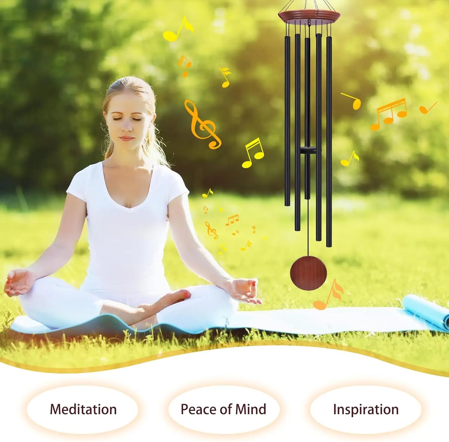 Memorial Wind Chimes Wood Outdoor Garden Deep Tone