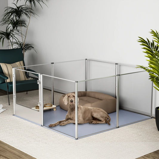 BINGOPAW Acrylic Dog Playpen Fence for Cats and Puppies