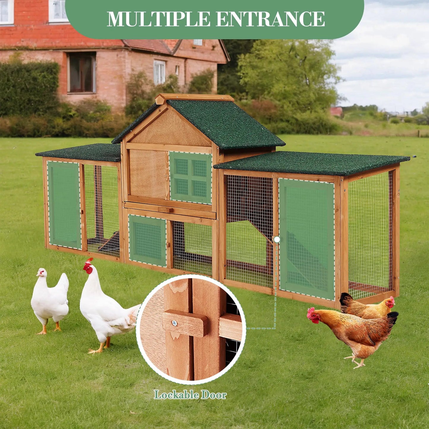 DishyKooker Two Story Wooden Rabbit Hutch With Double Runs