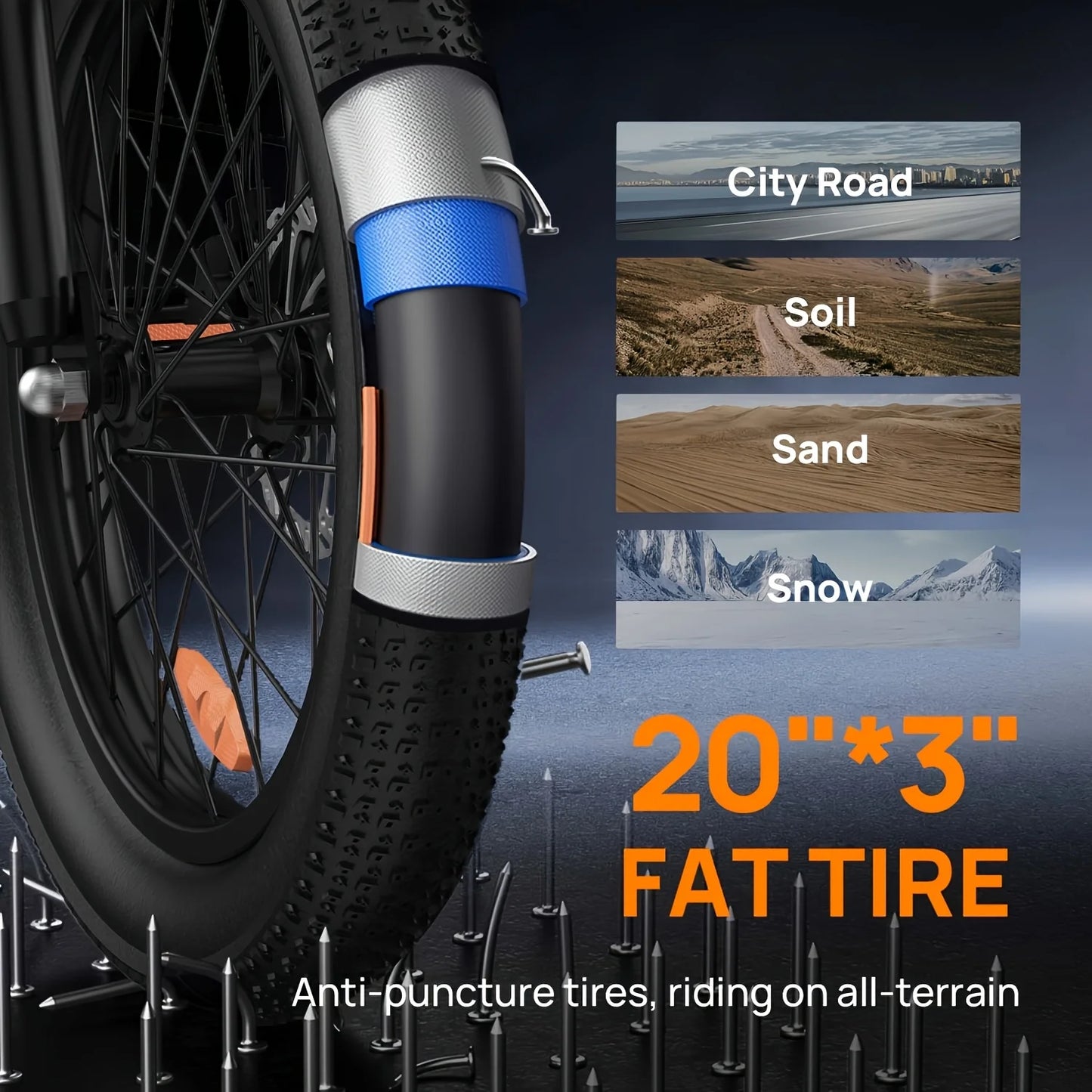 URLIFE 1000W E20 Electric Bike With Removable 48V Battery