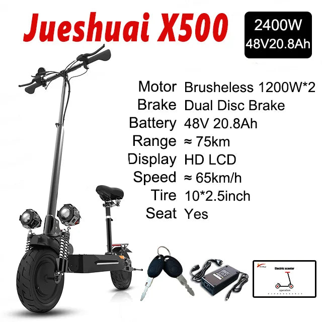 Jueshuai Outdoor Off Road Electric Scooter 48V 72V 1000W 6000W