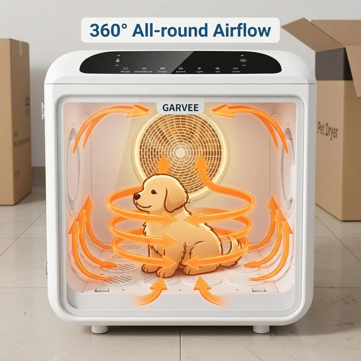 Pet Dryer Box, 360° All-Round Airflow Pet Hair Drying Cabinet, Smart Temperature Control 40dB Quiet Pet Drying Box for Small Dogs Cats Home Use