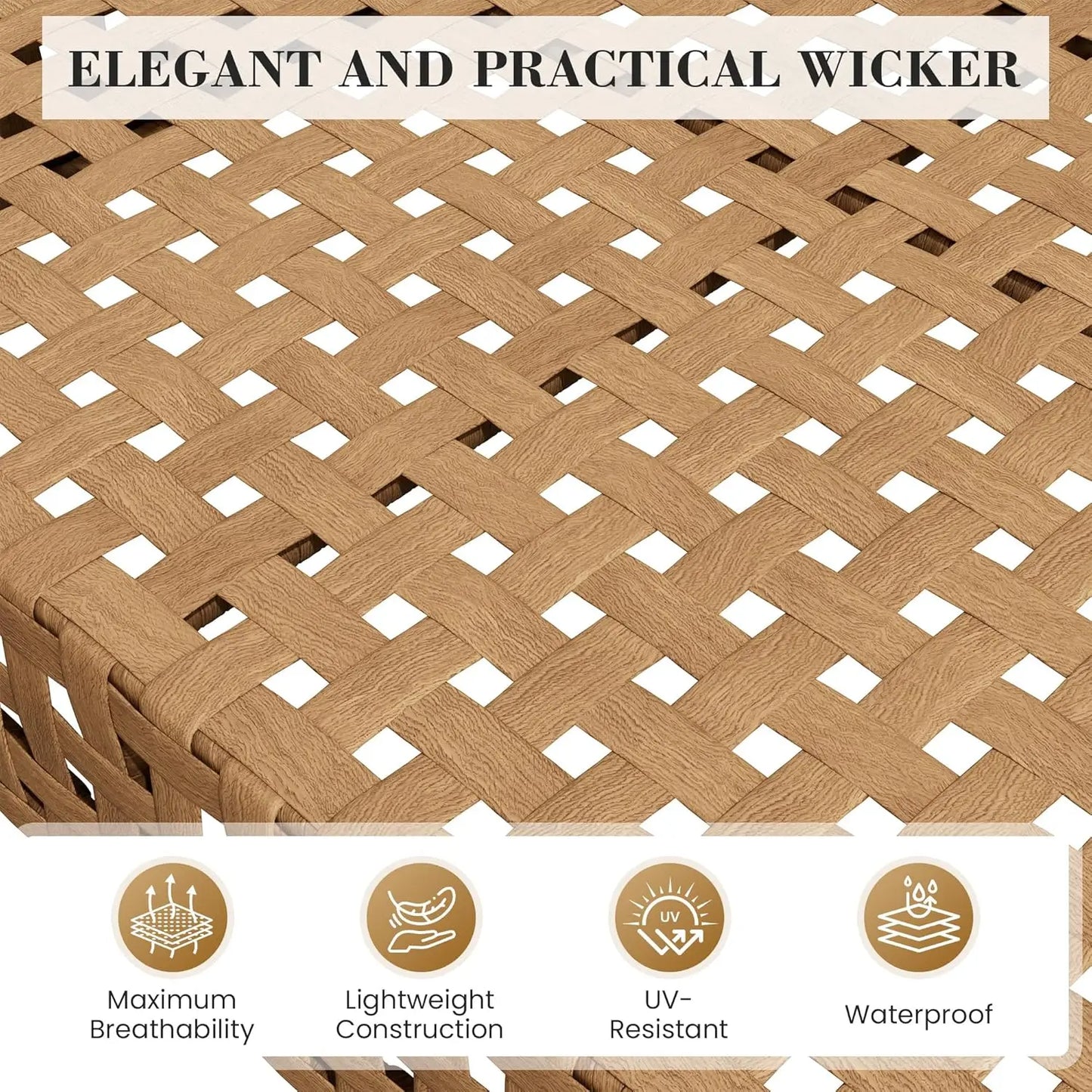 Wicker Patio Furniture Set Modular Outdoor Sectional With Glass Table