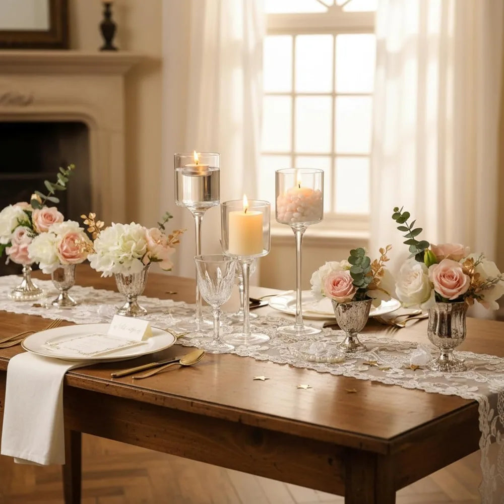 Clear Glass Floating Tea Light Candle Holder For Wedding Centerpieces