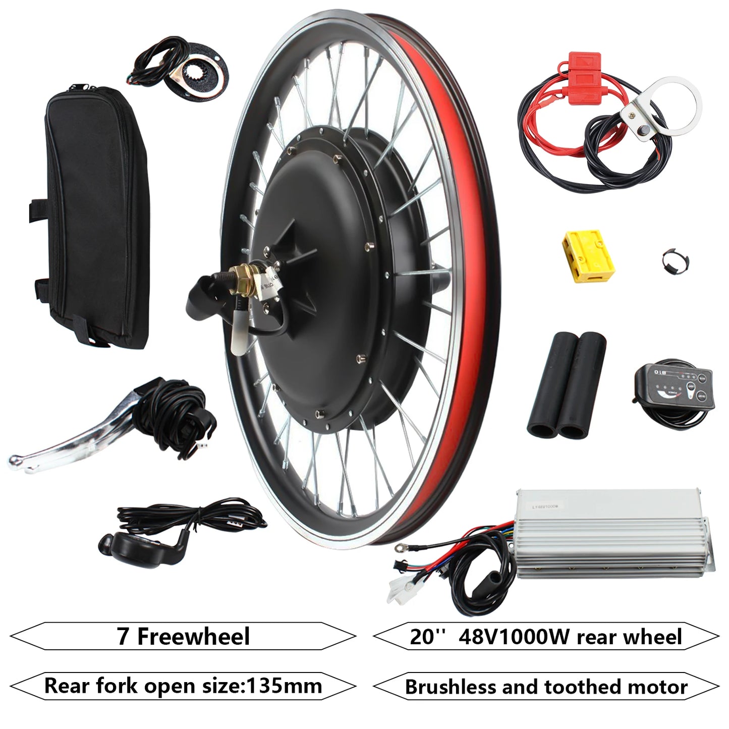 48V 1000W Front Rear Wheel Electric Bike Conversion Kit SW810LED