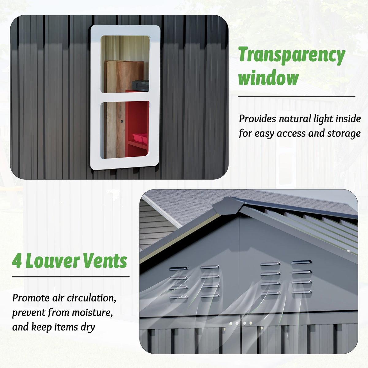 Gihauvia Metal Outdoor Utility Storage Shed With Secure Lockable Doors