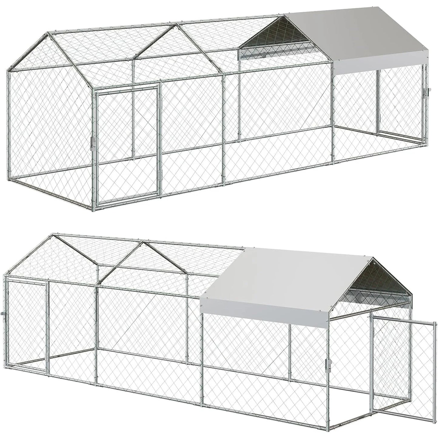 HiMISS Durable Portable Metal Chicken Coop With Waterproof Cover