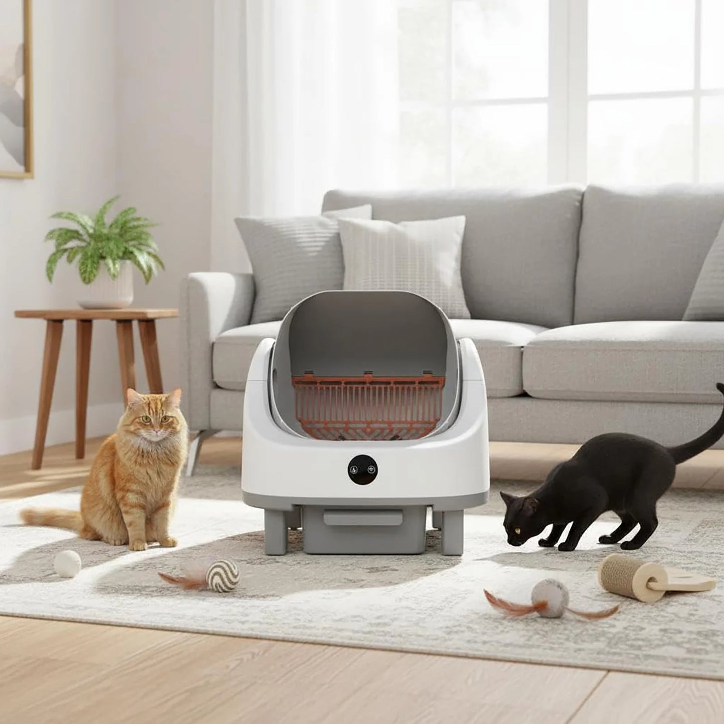 HiMISS Open Top Automatic Self Cleaning Litter Box For Multi Cat App Control