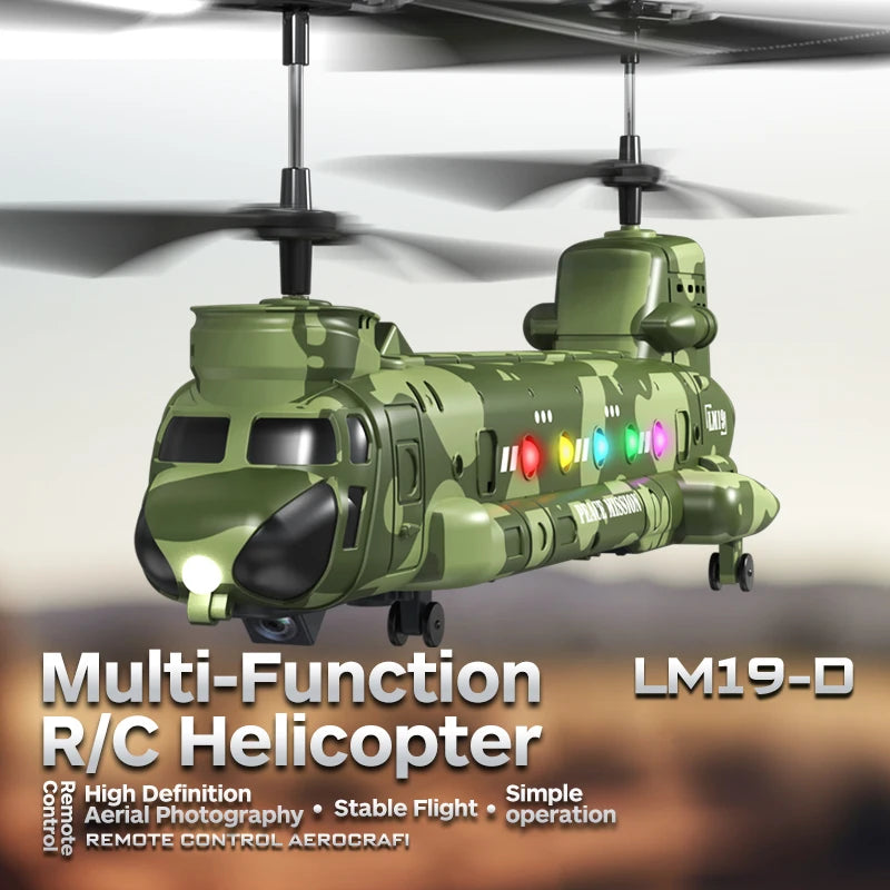 2.4G Remote Control Helicopter RC Aircraft with Camera Hd Aerial Photography LED Lights Airplane Model Toy for Boys Children