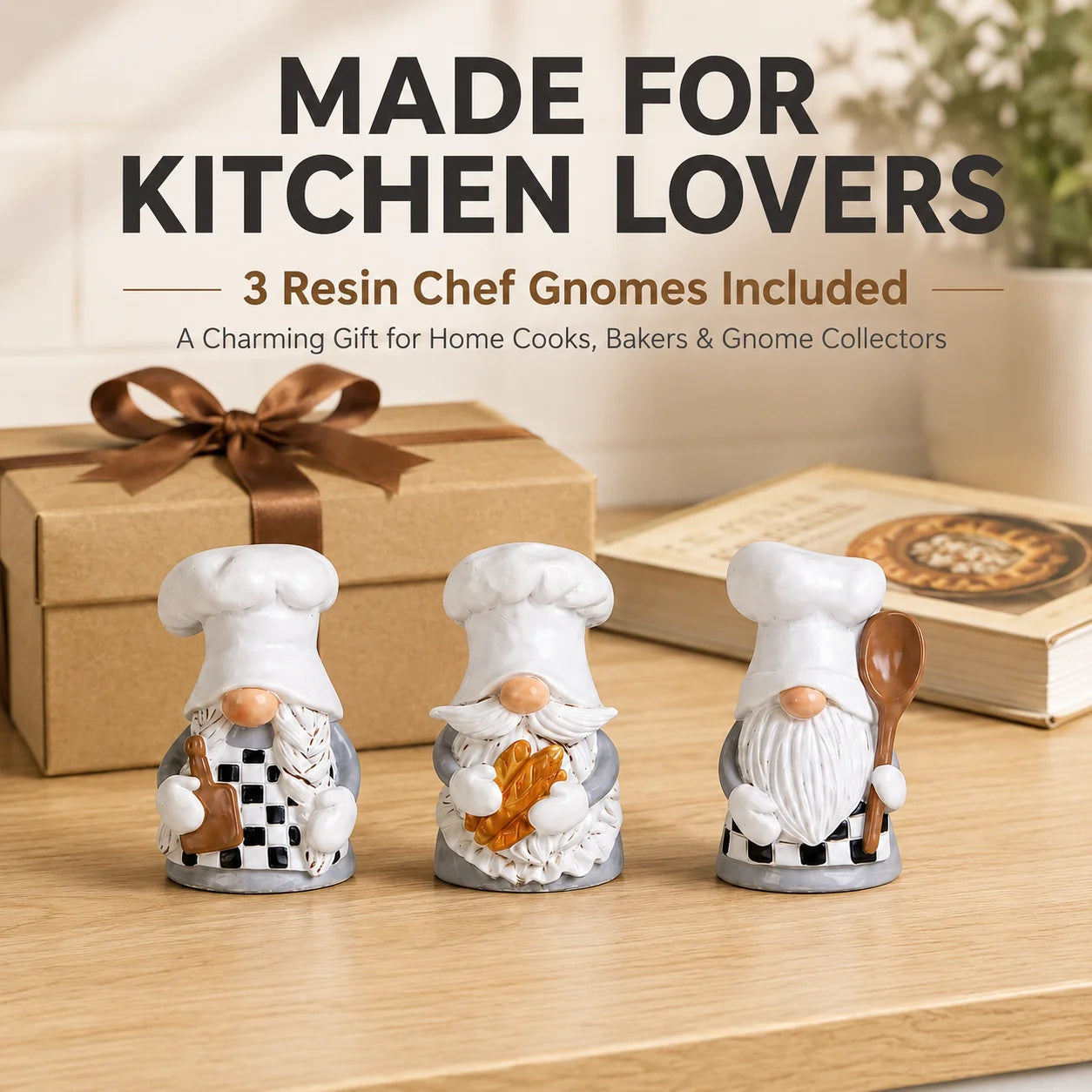 Hodao Resin Chef Gnome Figurine Set Kitchen Home Decor