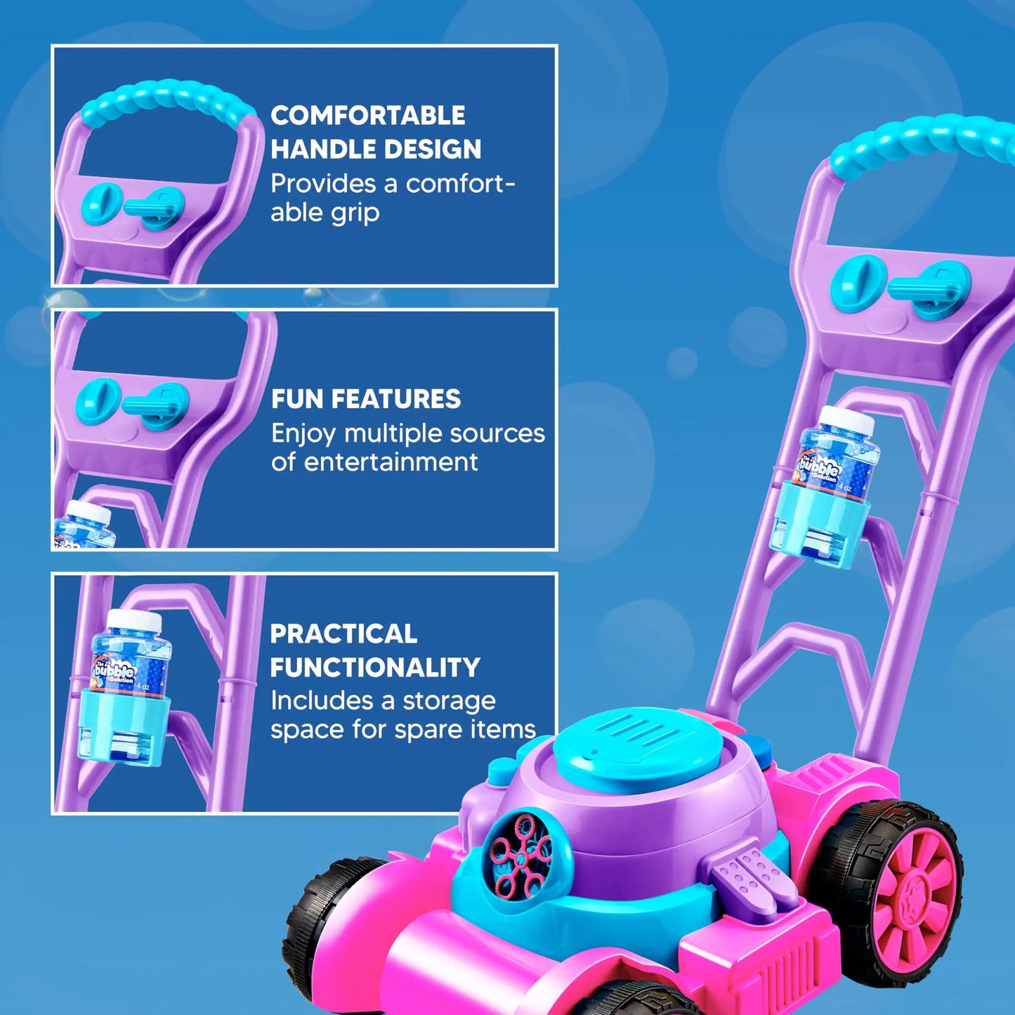 Joyfy Bubble Lawn Mower Bubble Machine For Kids