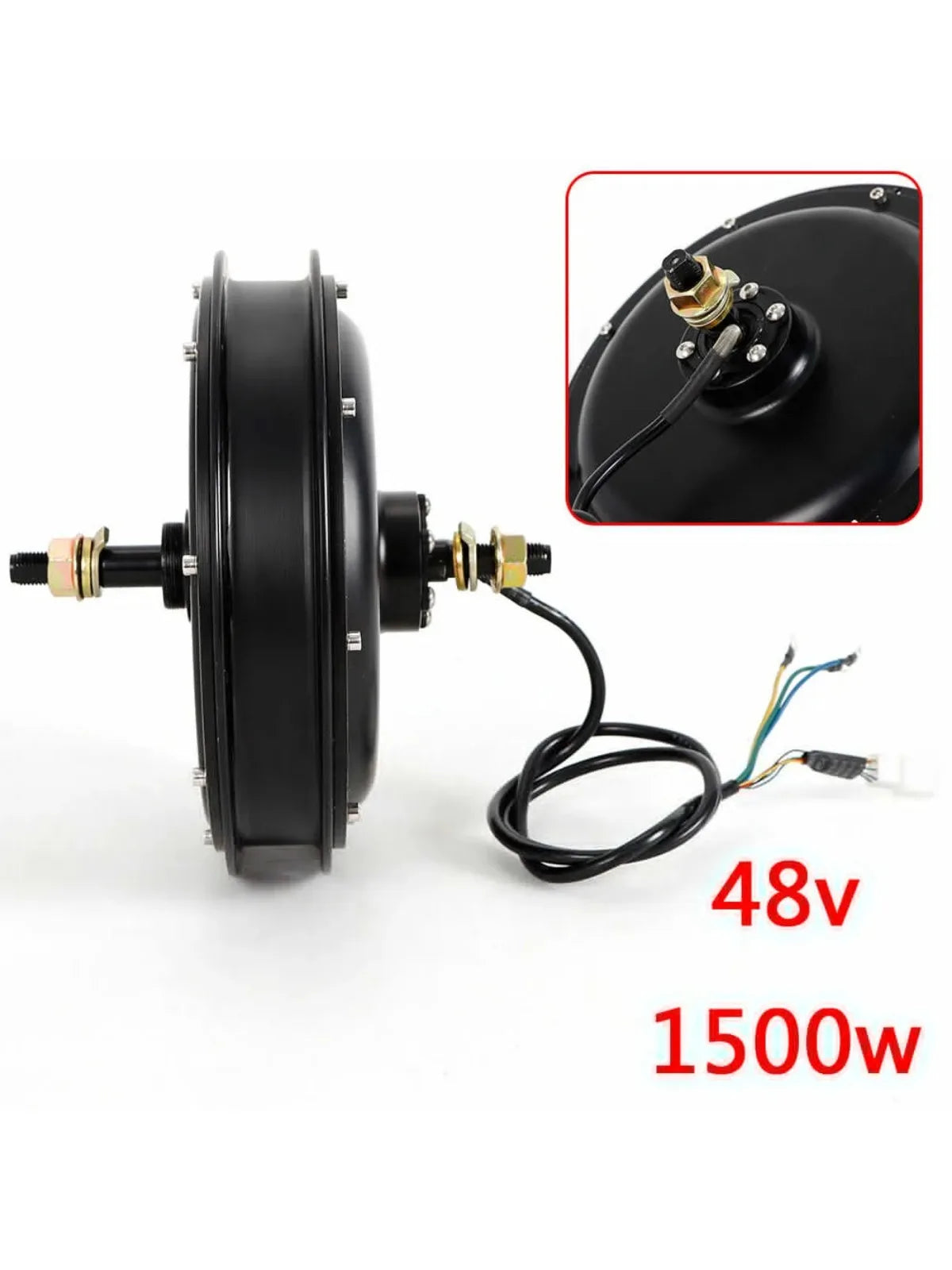 Bymaocar 1500W 48V Electric Bike Hub Motor Brushless Gear Rear