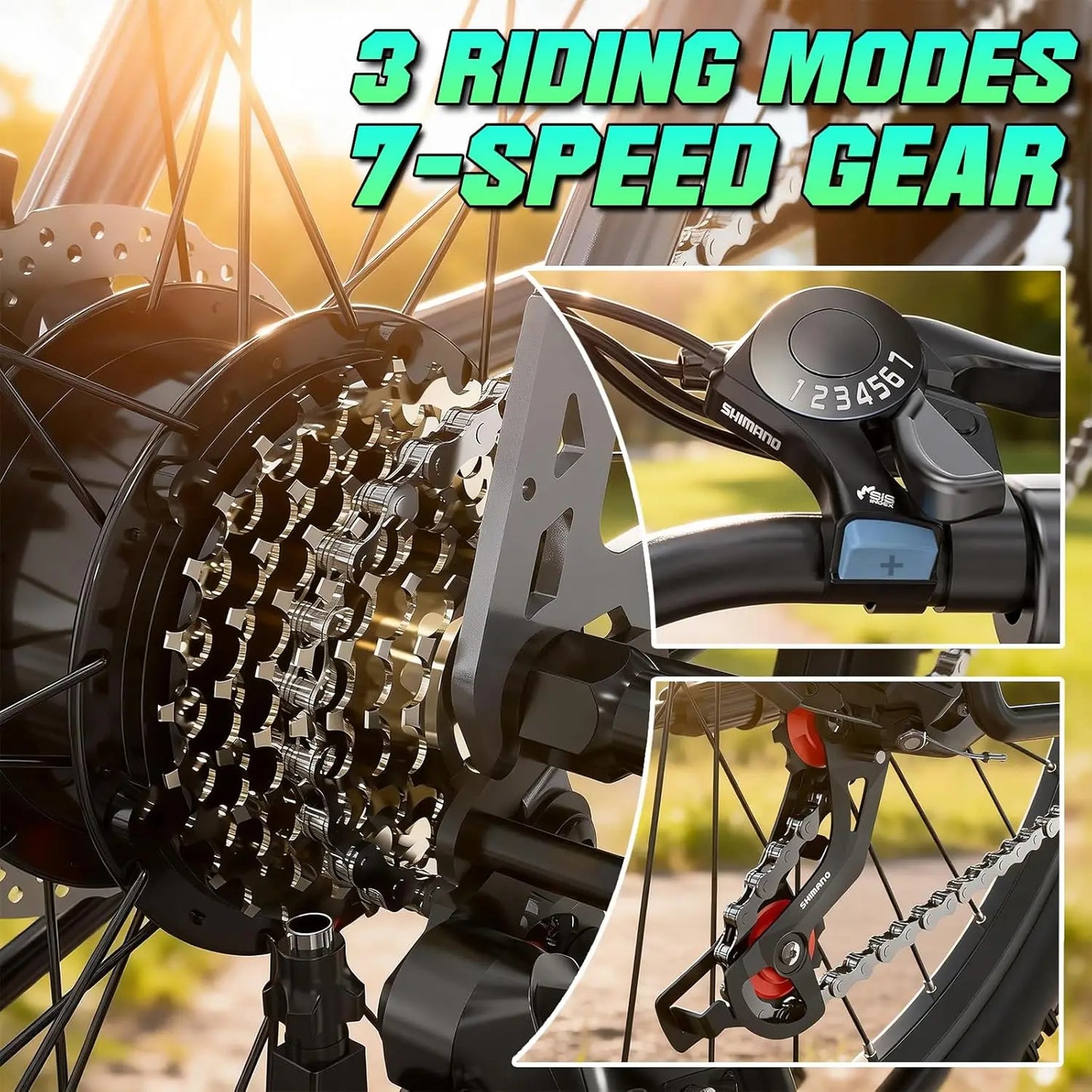 Electric Bike For Adults 7 Speed 25 MPH 720W Motor