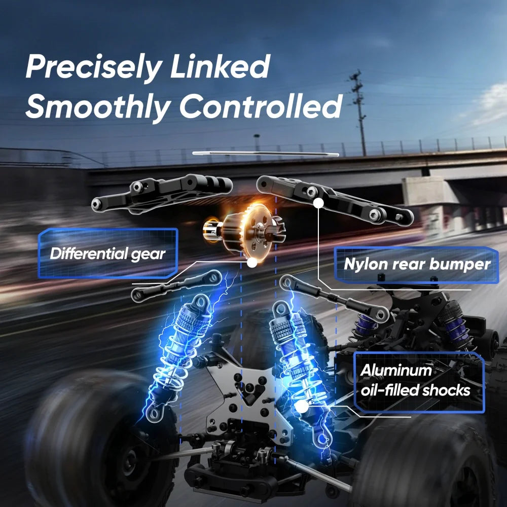 JIUSICE Brushless 2.4G RC Truck 4WD High Speed Off Road