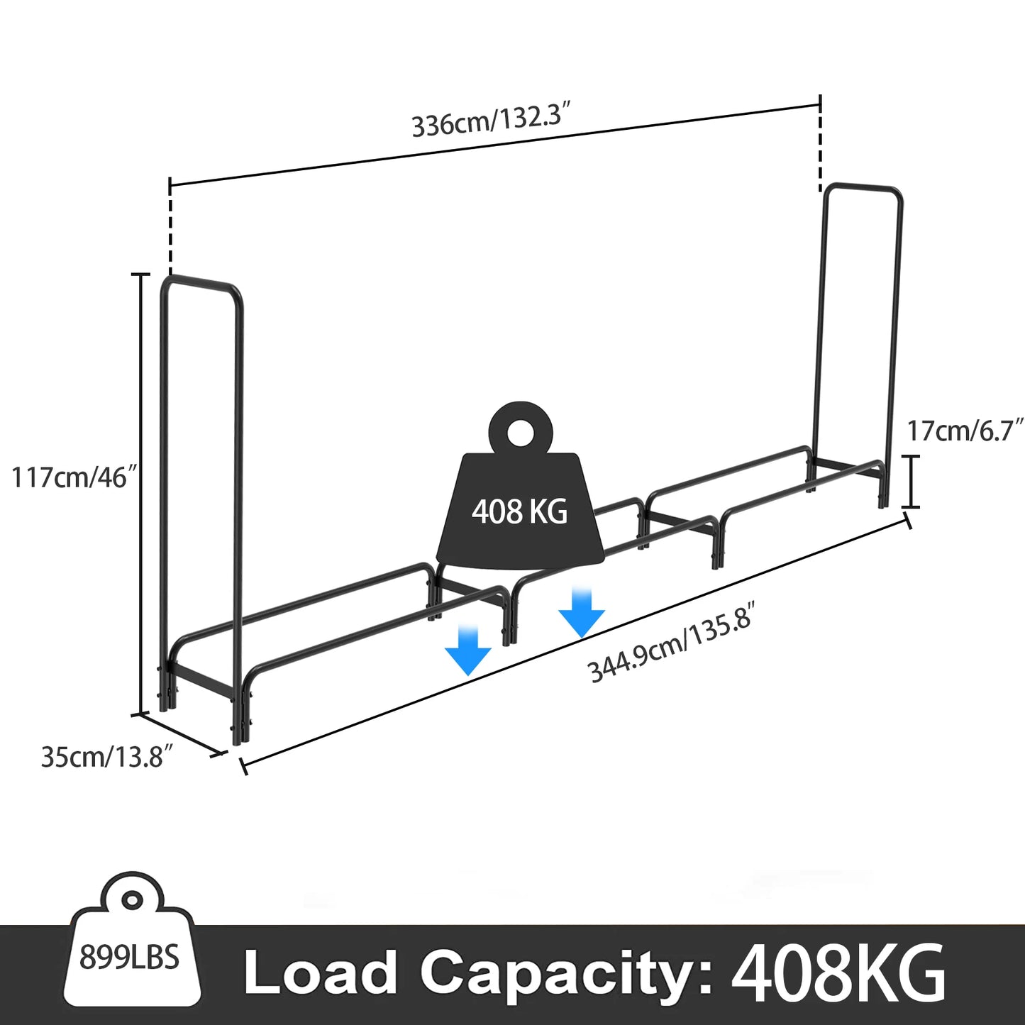 Heavy Duty Metal Wood Log Store Rack Stacking Storage Stand