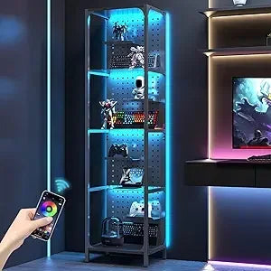 LED Glass Display Shelf For Collectibles Curio Cabinet